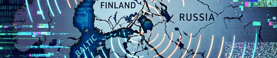FINLAND RUSSIA BALTIC SEA RADIO WAVES / FRACTURED MAPS / DIGITAL INTERFERENCE