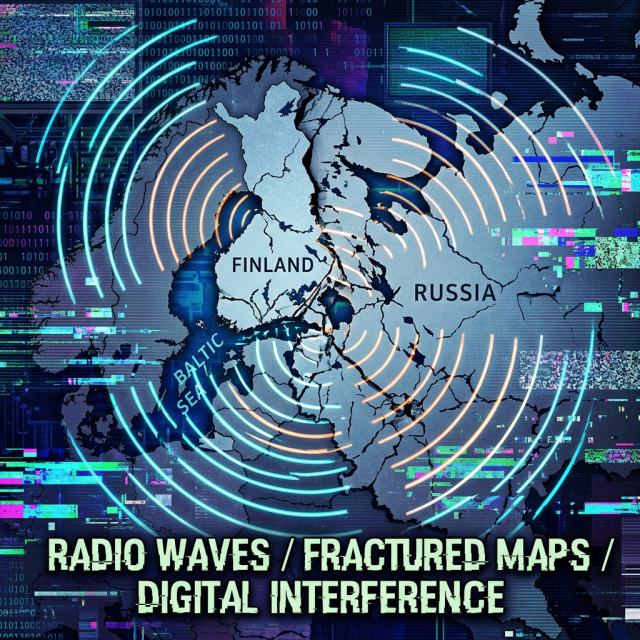 FINLAND RUSSIA BALTIC SEA RADIO WAVES / FRACTURED MAPS / DIGITAL INTERFERENCE
